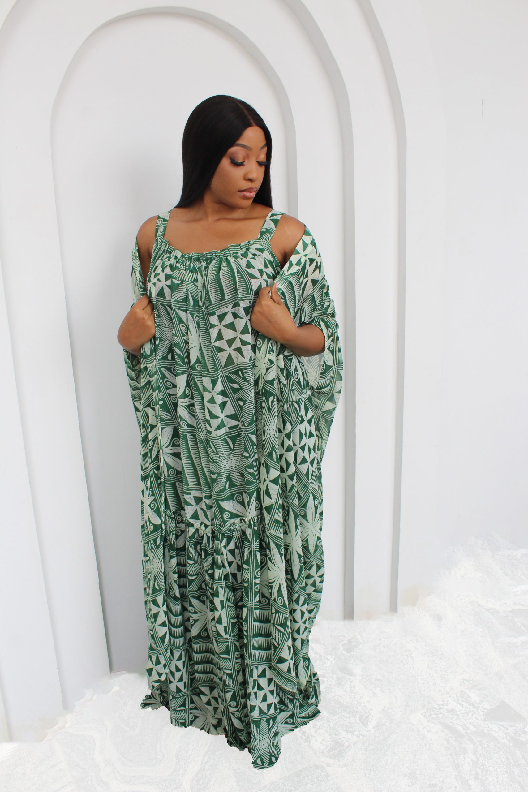 Emem Kimono Set Kaftan -Green