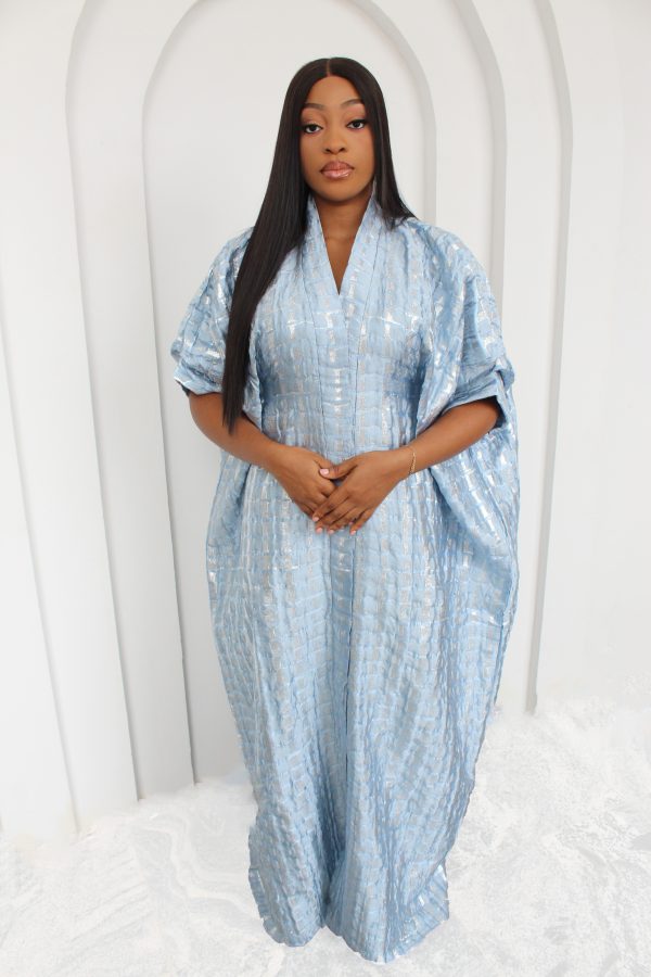 Ola Brocade Kaftan- Blue