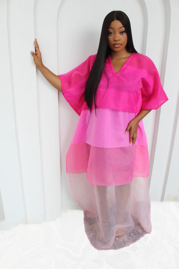 Ama Organza Kaftan - Pink