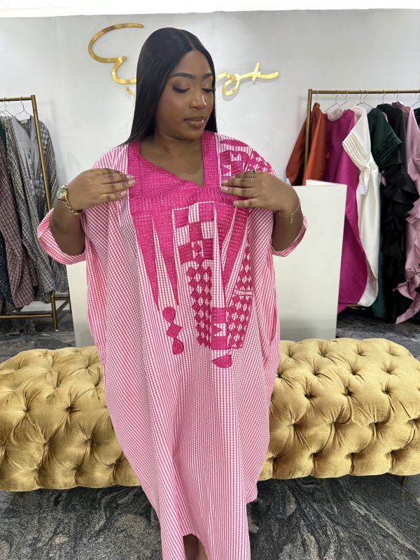 Agbada Midi Kaftan -Pink
