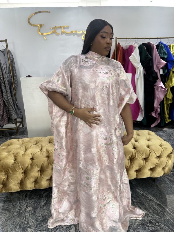 Eniyii Brocade Organza Kaftan -Pink