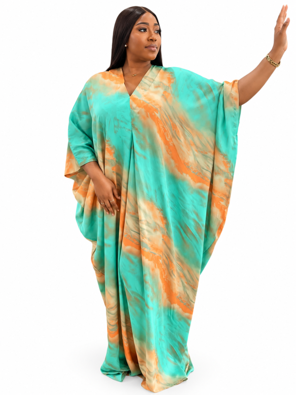 Tolani kaftan -Aqua & Orange