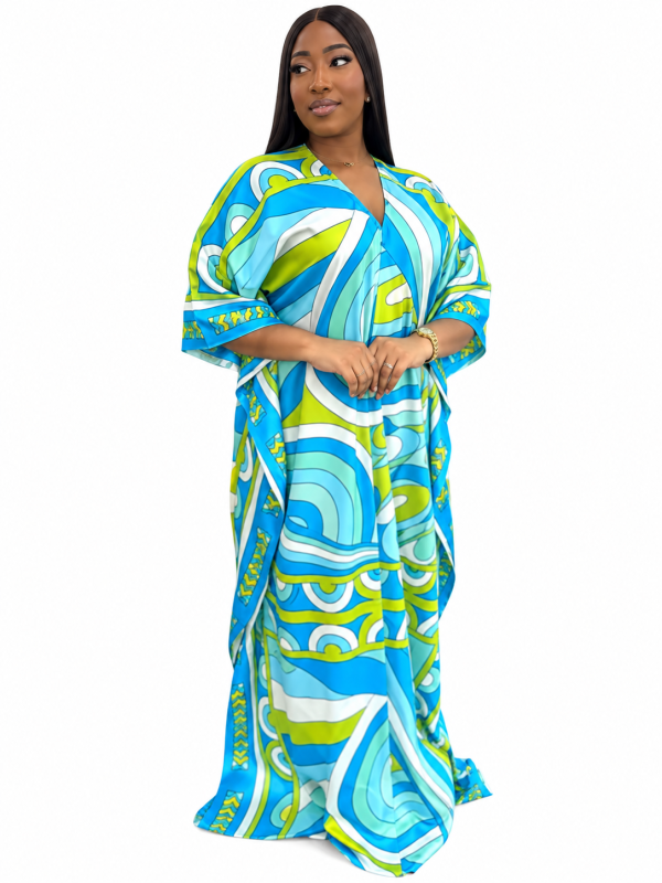 Ethnyk Vaca Kaftan - Blue/ Green