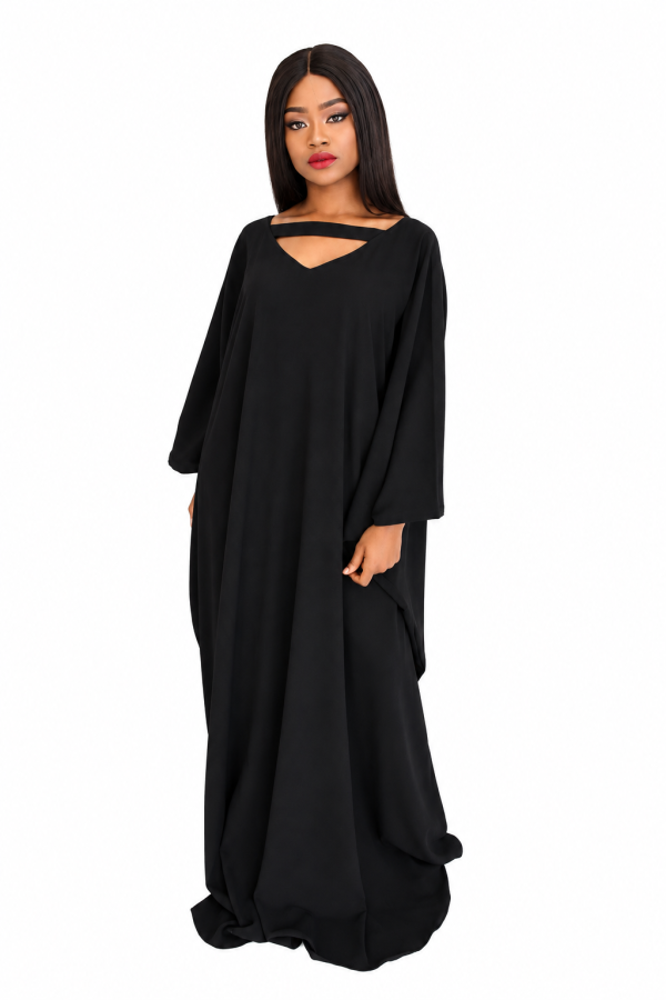 Yimi Crepe Kaftan - Black