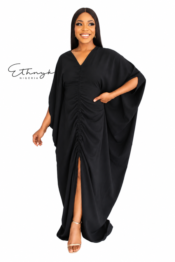 Dayo Crepe Kaftan- Black