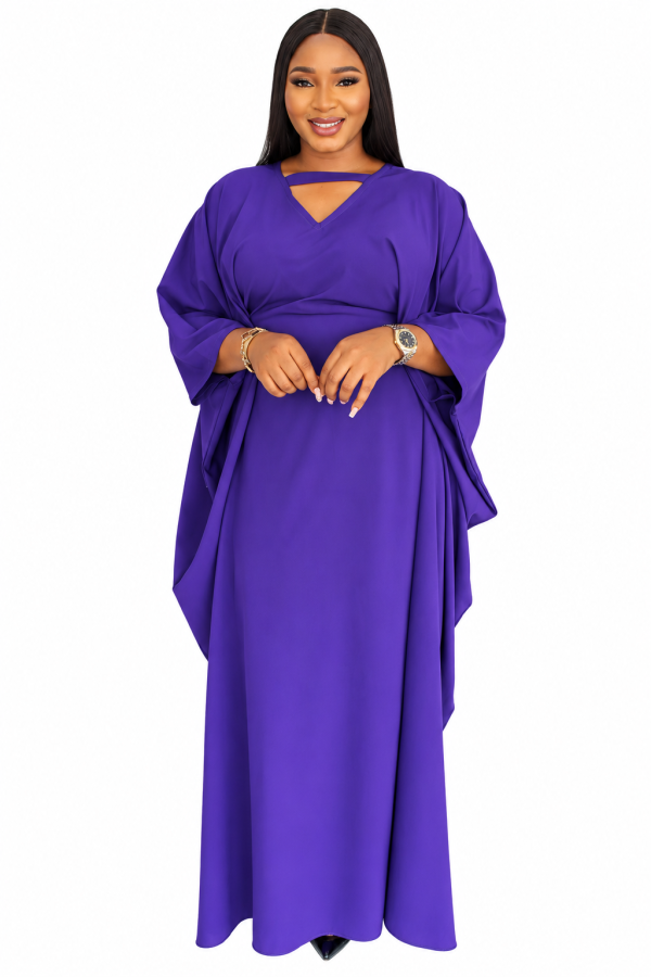 Yimi Crepe Kaftan- Purple