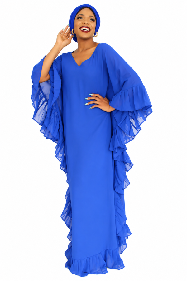 Ebun V-neck Kaftan- Royal Blue